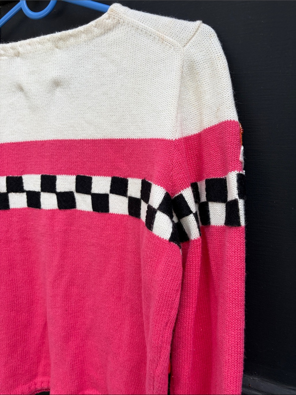 Vintage Michael Simon Hot Pink Ice Cream Appliqué Cardigan - Picture 8 of 12